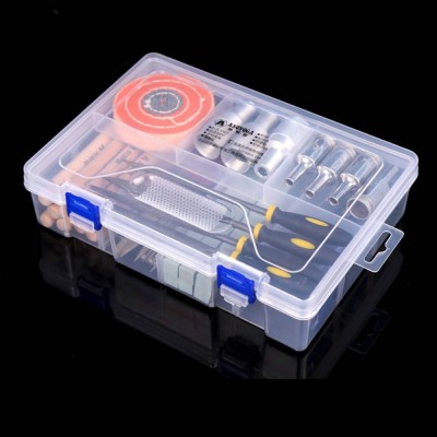 10 Compartments Detachable Dividers Hardware Tool Containar Jewelry Accessories Storage Transparent Plastic Box