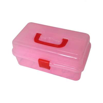 Plastic Storage Box 3 Layers Portable Foldable Tools Organizer Box Multipurpose Jewelry Beads Storage Box with Handle DIY Tools