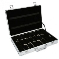 24 Grid Aluminum Suitcase Case Display Storage Box Watch Storage Box Case W W5A3