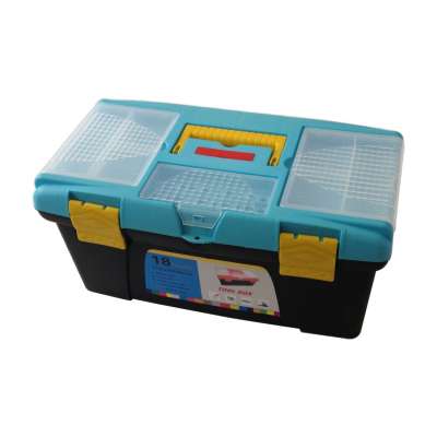 18 Inch Large Plastic Tool Box 2 Layer Storage Box Hardware Toolbox Home Multi-function Car Repair Container Case