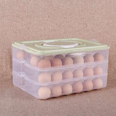 3 layers stackable clear pp material kitchen storage box egg organizer container